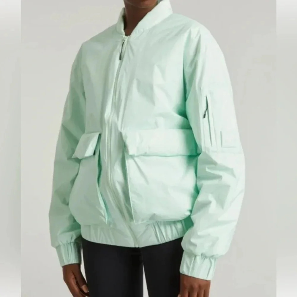 NWT Rains Fuse Bomber Jacket Unisex Mineral Size XS Oversized